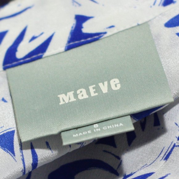 MAEVE Blue and White Silk Tunic - Picture 7 of 8